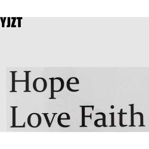 YJZT 17.2CM×7.4CM Personality Hope Love Faith Decal Words Letters Vinyl Car Stickers 13D-0752