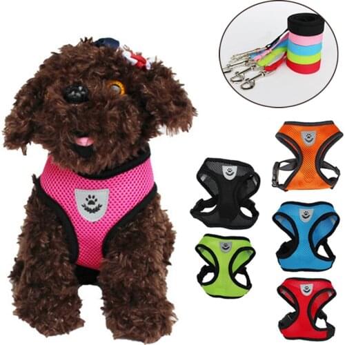 Cat Dog Adjustable Harness Vest Walking Lead Leash For Puppy Dogs Collar Polyester Harness For Small Medium Dog Cat Accessories