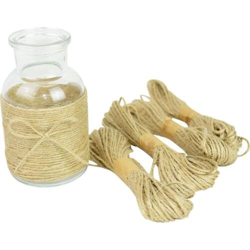 10M Natural Burlap Hessian Jute Twine Cord Roll Hemp Rope Thread Gift Wrapping Festive Party Diy gift wrapping Party supplies