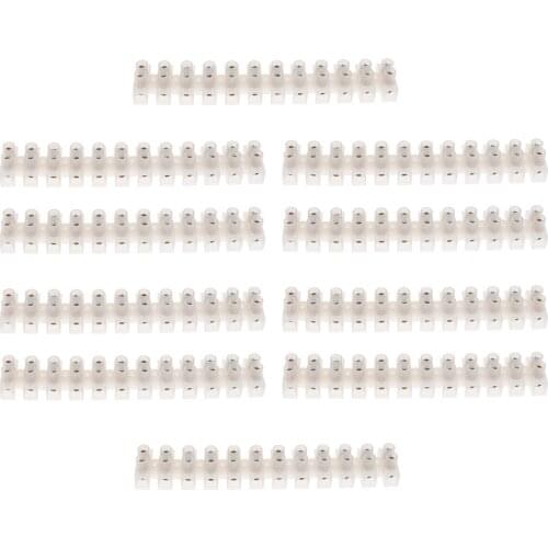 10 Pieces 360V 10A Dual Row Electric Barrier 12-Position Terminal Strip Block