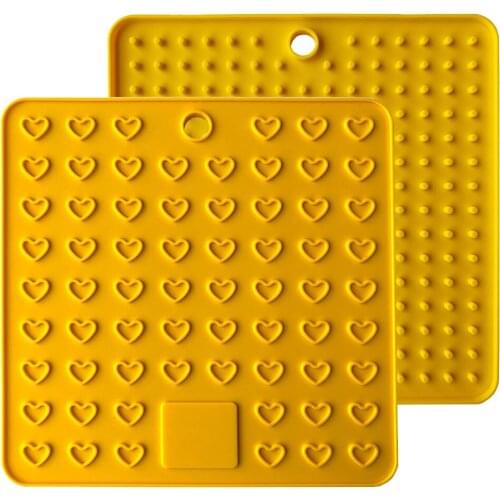 2 Pcs Heart-shaped Multi-Function Drying Drainer Mat Thick Silicone Anti-scalding Anti-fouling Pad TB Sale