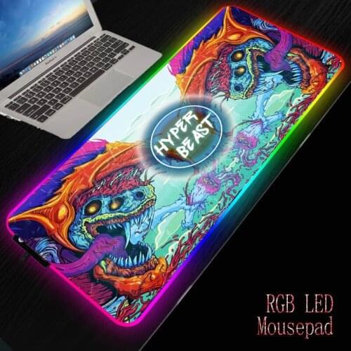 90X40/30X80CM Big Large LED RGB Lighting Gaming Anime Mousepad XXL Gamer Mat Grande Mouse Pad Cs Go Hyper Beast for PC Computer