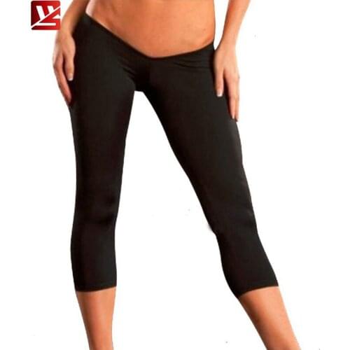 MEISE Sexy Cut B Capris Super Low Waist Pencil Pants Cropped Trousers Capris Women Pants Slimming Solid Pants Plus Size F25