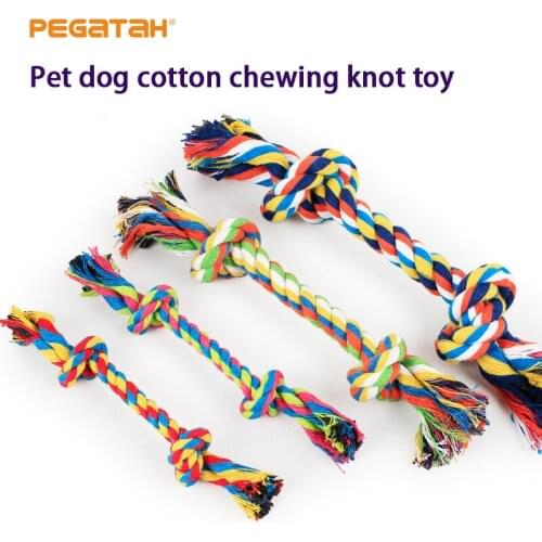 Pets Dogs Pet Supplies Puppy Cotton Chew Knot Toy Durable Braided Bone Rope Funny dogs toys playing