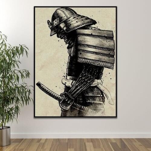 Japanese Samurai Canvas Painting Modern Wall Art Pictures Abstract Posters For Living Room Home Decoration Posters And Prints