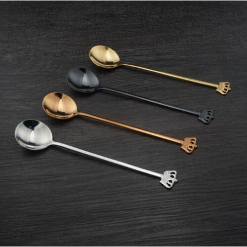Coffee Spoon Flatware Crown Shape Handle Stainless Steel Sugar Dessert Coffee Spoon F20173620