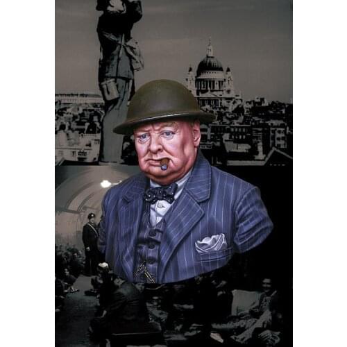 [Loong Way Miniatures] Life Miniatures "Never Surrender" Winston Churchill BUST Resin Miniature