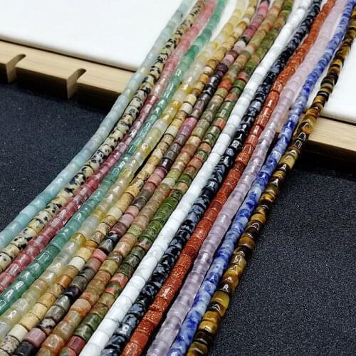 Fashion Natural Stone Crystal Beads Column Shape Loose Spacer Beads For Jewelry Making Bracelet DIY Necklace Accessories