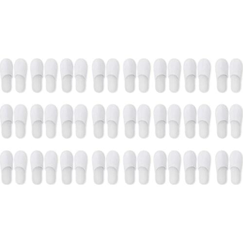 Disposable Slippers,24 Pairs Closed Toe Disposable Slippers Fit Size for Men and Women for Hotel, Spa Guest Used, (White)