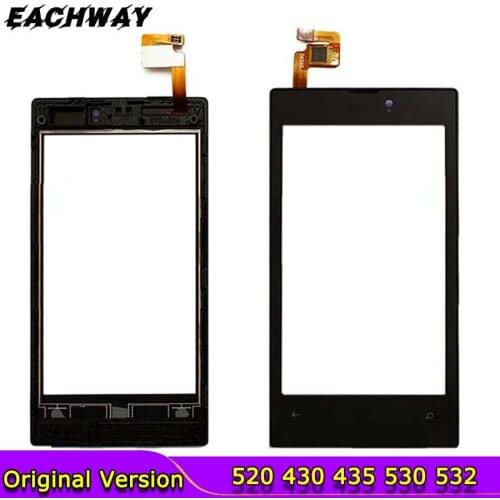 Original LCD Touch Screen For Nokia Lumia 520 N520 430 435 530 532 Touch Panel Screen Sensor Digitizer Outer Glass Lens Black