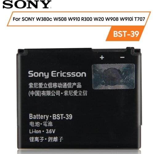 Original Replacement Sony Battery For Sony W380c W508 W910 R300 W20 W908 W910i T707 BST-39 920mAh Authentic Phone Battery