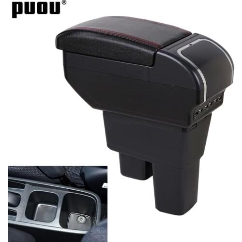 Armrest Box For Honda Fit Jazz 2008-2013 Dual Layer Large Space Center Console Storage With Cup holder USB Charging Decoratio