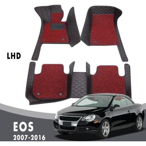 Luxury Double Layer Wire Loop For EOS 2016 2015 2014 2013 2012 2011 2010 2009 2008 2007 Car Floor Mats Carpets For Volkswagen vw