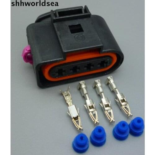 Shhworldsea 10Sets 4 Way 4B0973724 Auto Car Ignition Coil Connector Plug Repair Case For A4 A6 VW Passat 1J0 973 724 1J0973724