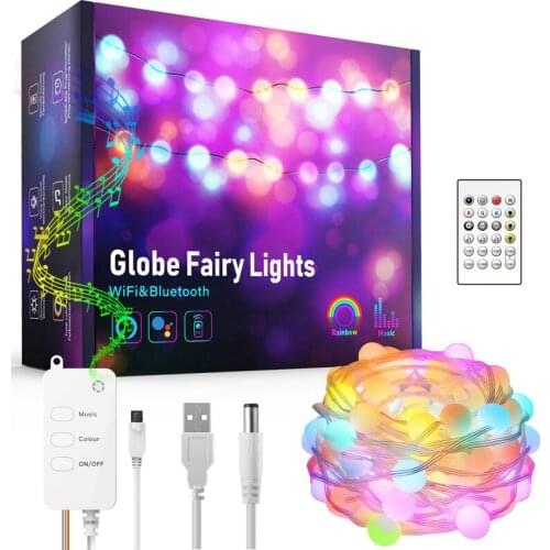 Tuya Smart WiFi Led Strip USB LED Colorful Fairy Light String App Voice Remote Control Work with Alexa Google Home 5M