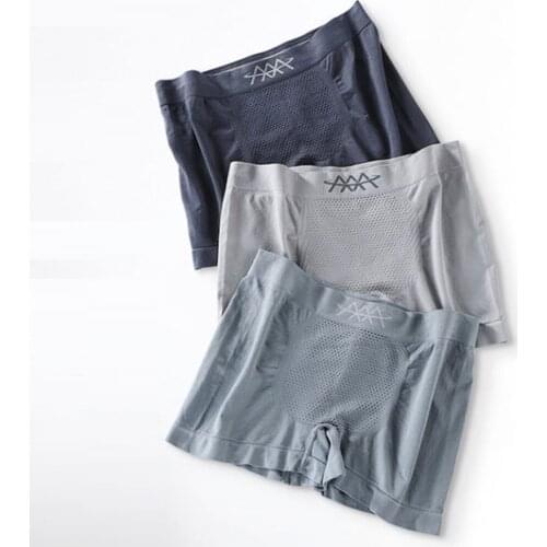 Mens Boxers Bulge Pouch Underpants High Elasticity Comfortable Elastic Mid-waist Seamless 5D Honeycomb Boxershorts underwear