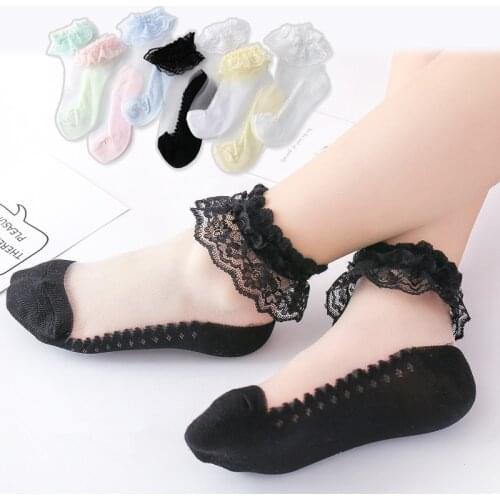 Spring Summer Autumn Baby Girls Kids Mesh Socks Fashion Lace Ruffle Frilly Ankle Short Sock Breathable Princess Baby Girls Socks