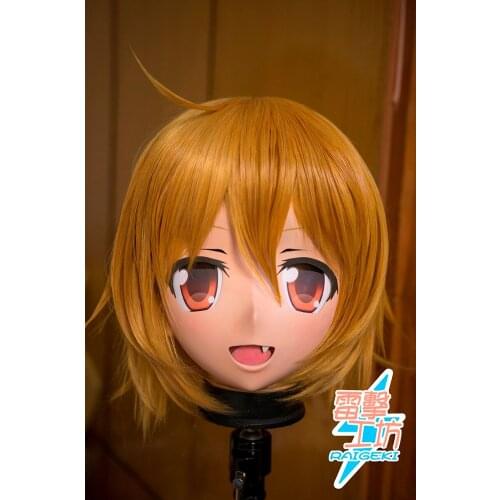 KM91916)Top Quality Handmade Female Resin Full Head Cosplay Japanese Role Play Anime Rumia Kigurumi Mask Crossdresser Doll