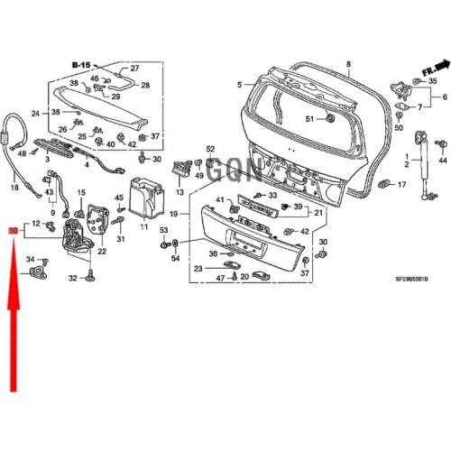 Rear cover lock machine 2008-Hon daO DY SS EY Tail door lock assembly luggage lock machine fuel tank cover lock