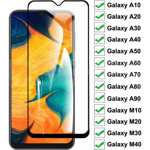 9D Protective Glass on the For Samsung Galaxy A10 A30 A40 A50 A60 Screen Protector For Samsung A70 A80 A90 Glass M10 M20 M30 M40