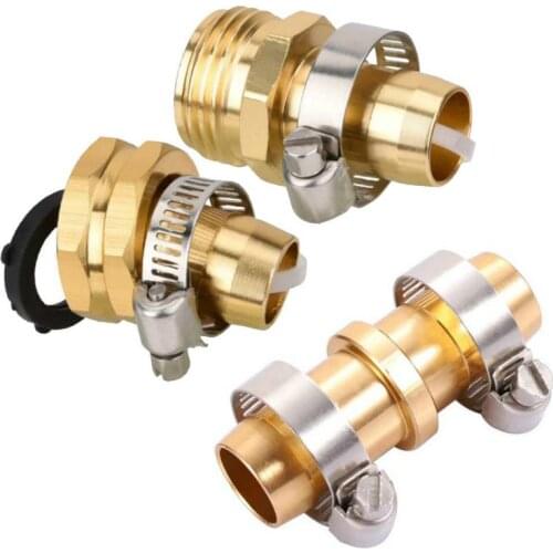 1 set Garden Copper Joint Hose 3/4" Garden Brass Mender End Repair Kit Hose Connector Male Female Connector Mender Set for Pipe