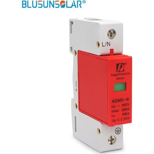10 pieces / lot AC Din Rail SPD 1P L+PE 30-60kA 385V Low Voltage Surge Protective Device