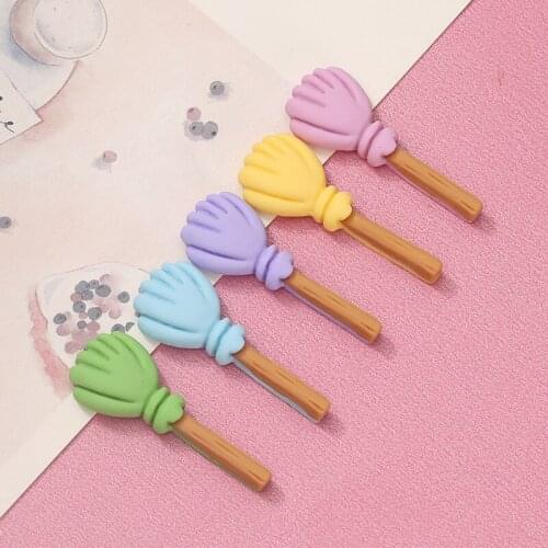 20Pcs Cute Mini Broom Resin Cabochon Flatbacks Embellishments for Scrapbooking Decoration Craft DIY Hair Bows Center Accessories