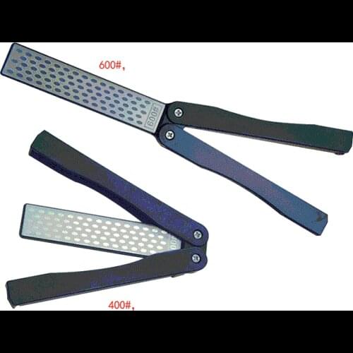 New 1Pcs 400&600# Diamond grinding Fan type diamond sharpener, double sided outdoor tool sharpening