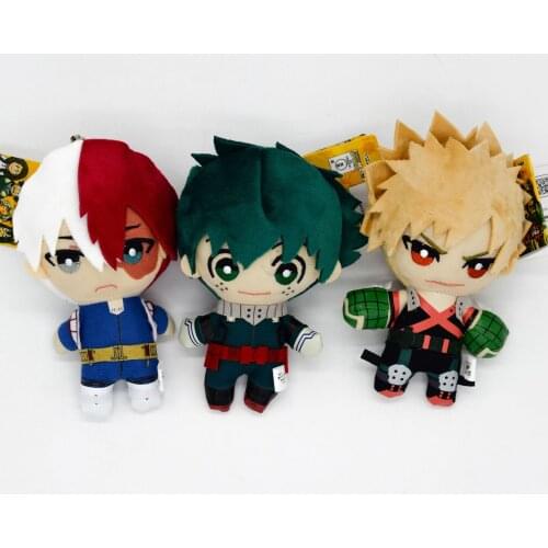 Anime My Hero Academia Plush Toy Izuku Midoriya Katsuki Bakugo Shoto Todoroki Stuffed Doll Toys Kid Children 15cm Model Gifts