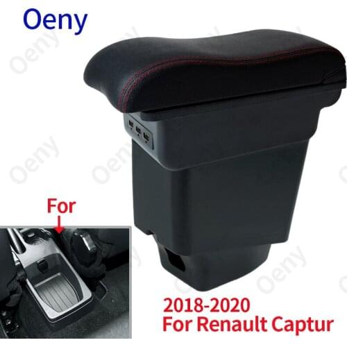 Car Armrest For Renault Captur Armrest box 2018 2019 2020 2021 accessories Storage box with cup holder ashtray USB