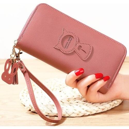 Cat Wallets Lady Purses Long Moneybags ID Card Holder Tassels Zipper Coin Purse Notecase Pocket Wristlet Handbags Fashion Wallet