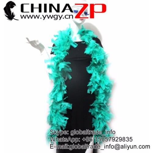 CHINAZP Factory 150g/piece Women and Children Dress Decoration Dyed Mint Green Turkey Flat Feather Boa
