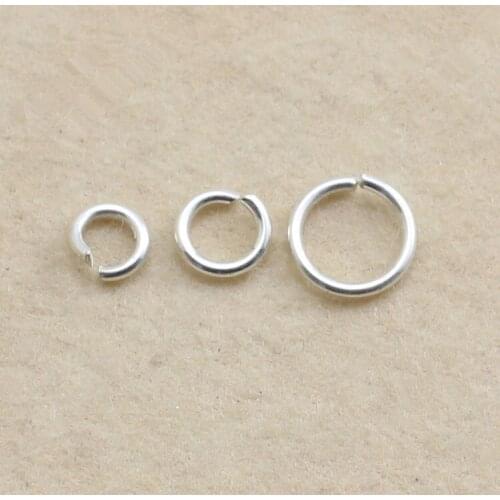 Jewelry components 925 silver jump rings diy open split rings argent silver white gold 1mm thickness for jewelry making 20pcs
