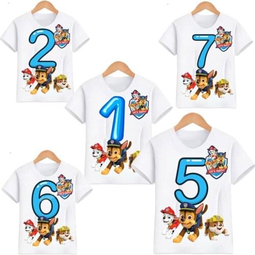 PAW Patrol Kids Birthday T Shirt Boys Girls Clothes Digital Shirts Pup Wiki Pawpatrol Summer Tops Children 1 To 10 Years Gifts