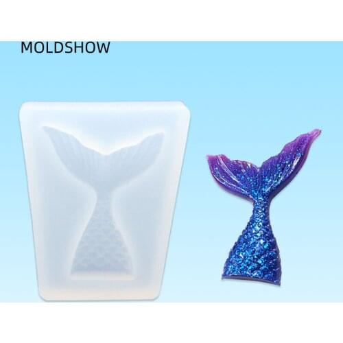 Crystal epoxy mold mermaid fish tail DIY fondant baking tools gypsum,candle,soap,cake decoration silicone molds