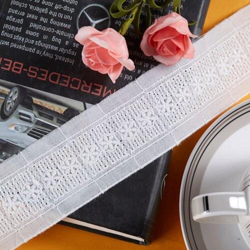 Exquisite Cotton100% Cloth Embroidered Lace Trim DIY Accessories Lace Fabric Width 4cm 15Yds/lot