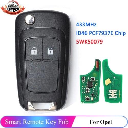 KEYECU 5WK50079 433MHz for Opel Vauxhall Astra J Corsa E Zafira Tourer Insignia Mokka Viva Adam Cascade 2009-2017 Remote Car Key