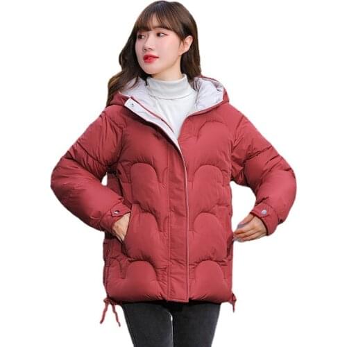 New 2021 Women Parkas High quality Short Jacket Winter Hooded Cotton Padded Coats Female Loose Puffer Jackets Ladies Outwear