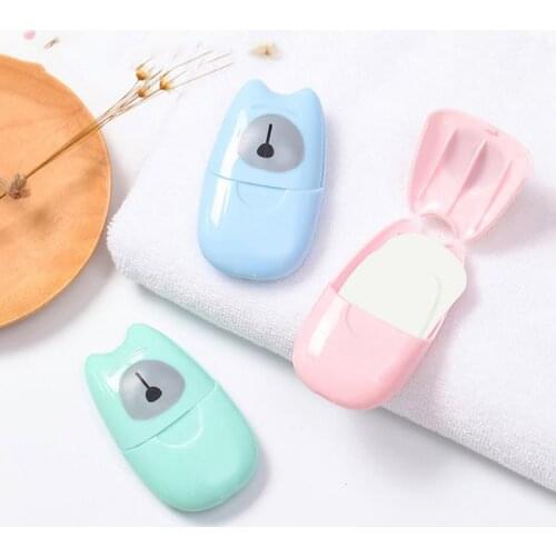 Hot Sell Travel Soap 50pcs Disposable Boxed Soap Paper Portable Box Scented Slice Sheets Mini Soap Paper SN3239