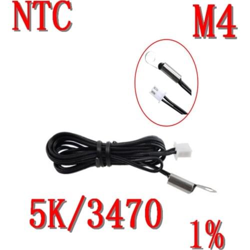 M4 screw ear NTC temperature sensor 5K/3470 NTC thermistor 5K B value 3470 1% probe temperature measurement NTC5K/3470