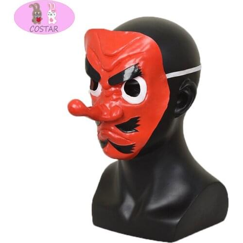 COSTR Hot Anime Demon Slayer Master Urokodaki Sakonji Tengu Mask Cosplay Props Emulsion Soft Material Men Halloween