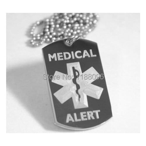 WHOLESALE MEDICAL ALERT STAINLESS-STEEL DOG TAG LOW PRICE CUSTOM ENGRAVING METAL TAGS hl80891