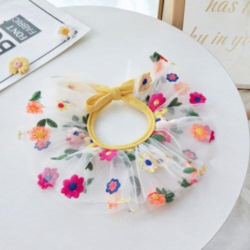 Pet cute flower lace bib dog cat saliva towel accessories small dog pet clothing supplies teddy bichon