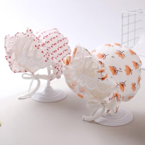 Soft Cotton Baby Hat Printed Infant Girl Bonnet Cap Outdoor Spring Autumn Princess Newborn Beach Sun Hat
