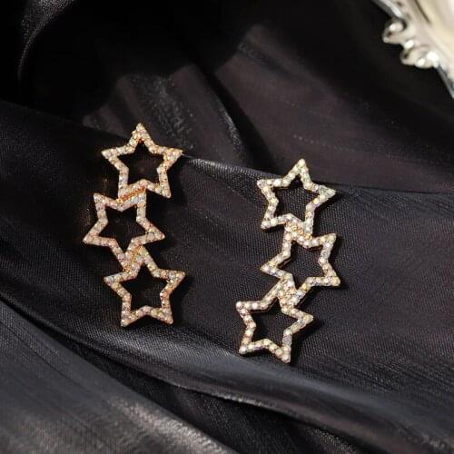 Korean New Hollow Five-pointed Star Earrings Fashion Simple Personality Earrings Wholesale