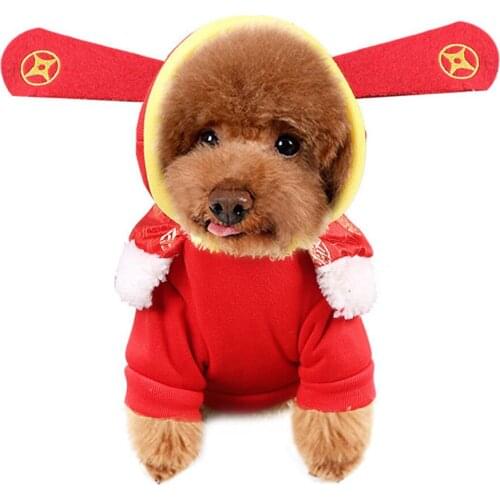 Dogs Clothes Chinese New Year Festive Blessing And Wealth Healthy Red Coat Teddy Cats Thinner Section Pet Small Dogs Thick