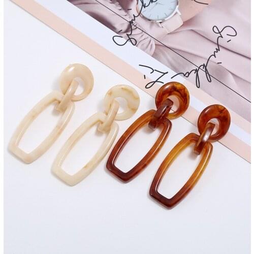 Exaggerate Vintage Acrylic Resin Dangle Earrings for Women Long Lock Hanging Earings Fashion Jewelry 2020 New