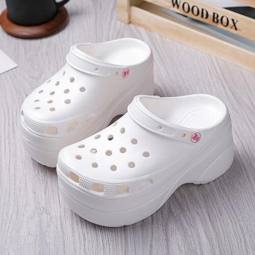 Summer Women Clogs Quick Dry Wedges Garden Shoes Beach Sandals Antiskid Home Slippers Thick Sole Increased Flip Flops for Women