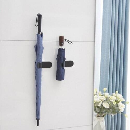 Folding Umbrella Storage Rack Long Handle Umbrella Holder Self Adhesive Home Storage Hooks Wall Mounted Shelf