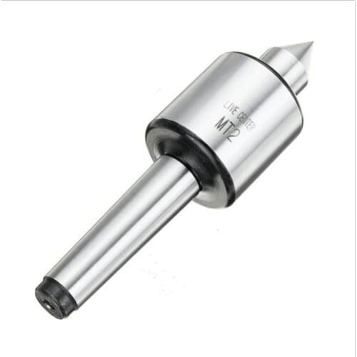 Alloy Steel Silver MT2 0.000197" Lathe Live Center Taper Tool Live Revolving Milling Center Taper Machine Accessories
